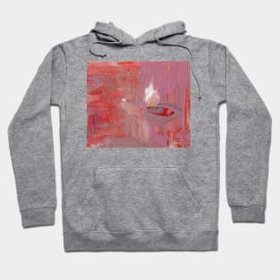 Abstract Oil Painting Waterlily Pink White Red Hoodie